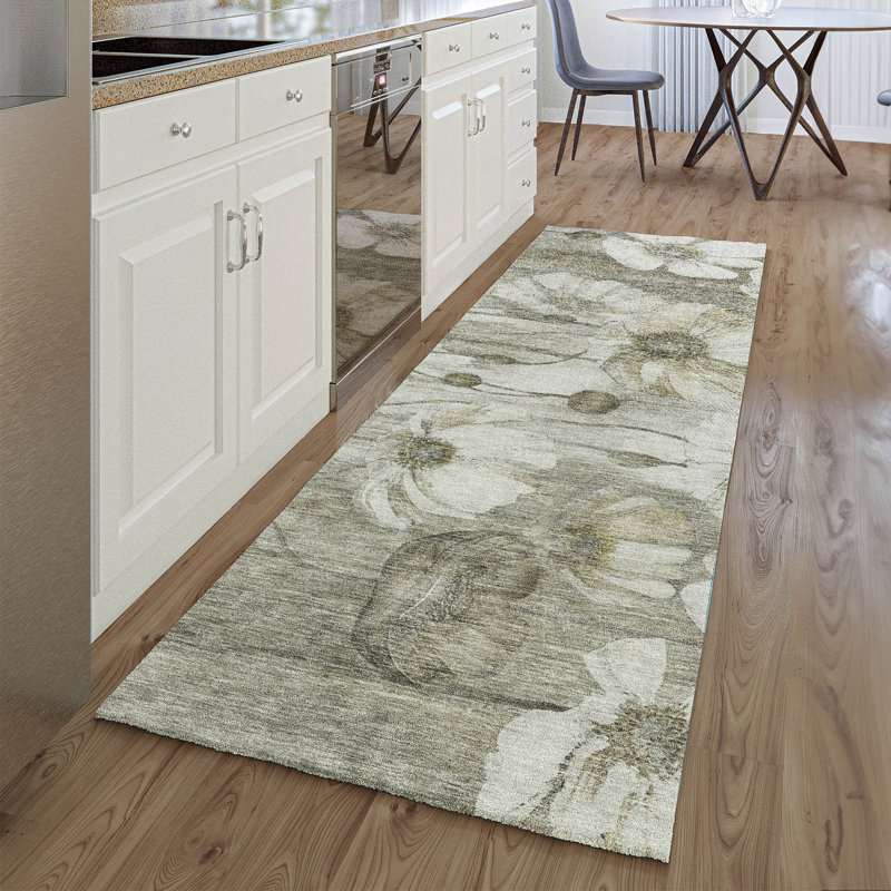 Premium Machine Washable Prisco Taupe Rug, Runner 2'3" x 7'6"