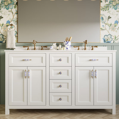 Nedim 60'' Double Bathroom Vanity with Quartz Top