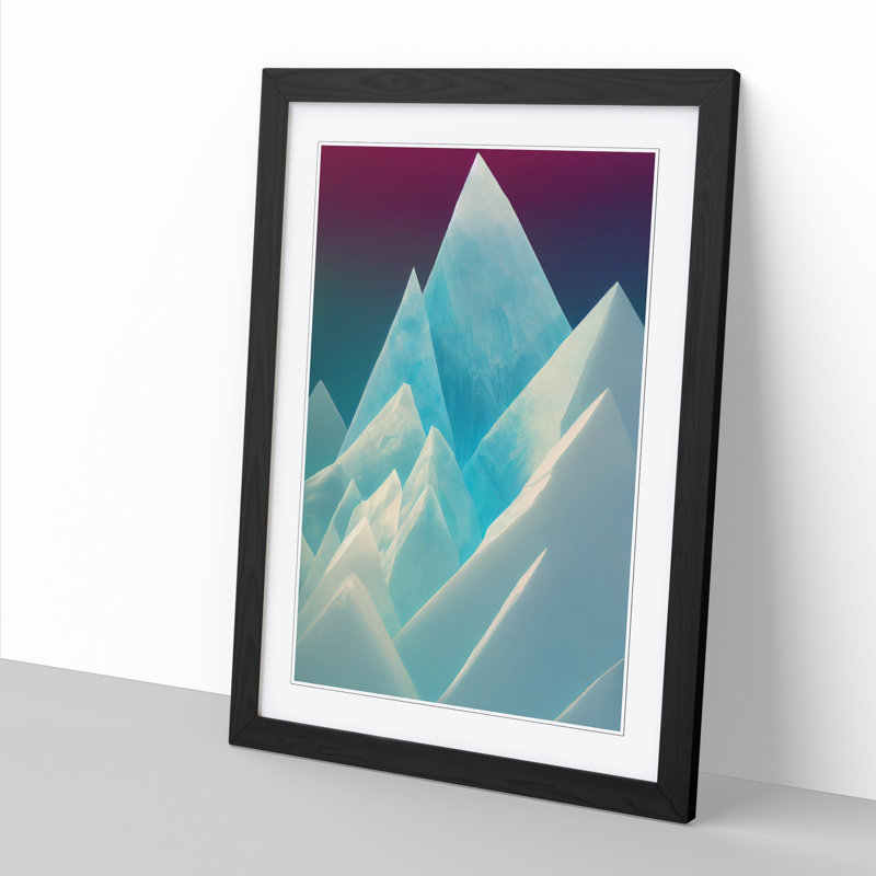 Glacier Crystal - Picture Frame Print, 64cm H x 46cm W x 2cm D, Walnut