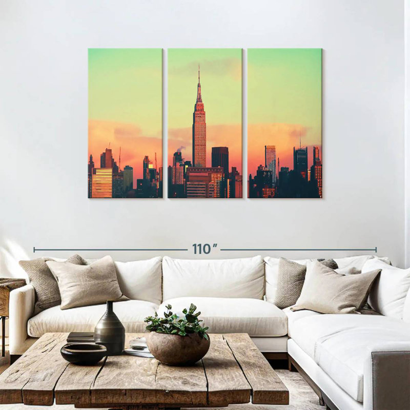 Nicci Empire State Building au coucher du soleil, H 48 po x l 74 po