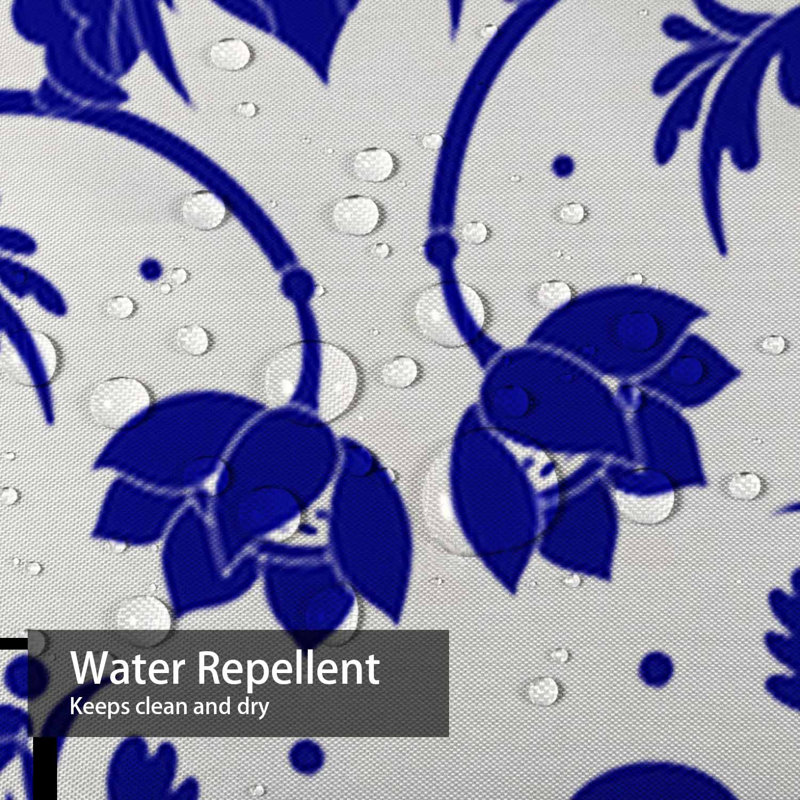 Rideau de douche aquarelle sans couture à motif floral chinois avec 12 crochets, L 72 po x l 72 po