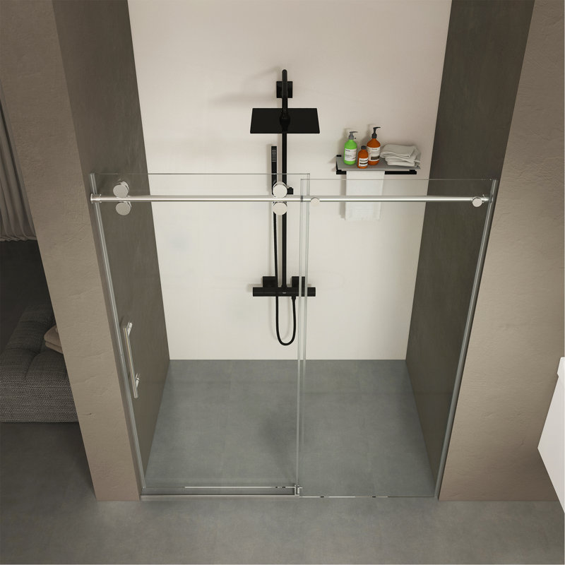 56"-60"W X 76"H Frameless Shower Door, Chrome