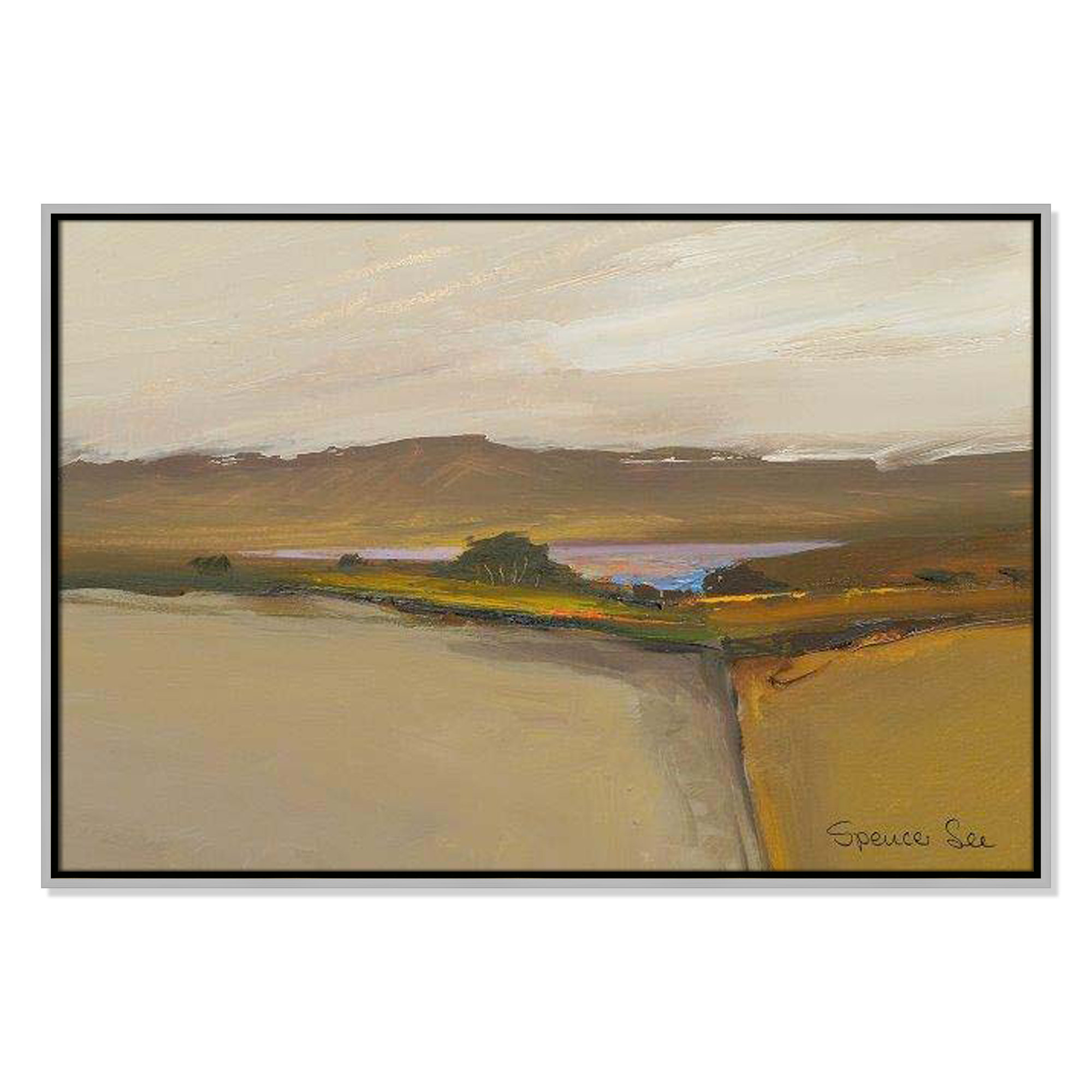 Heaven And Earth IV by Spencer Lee, Silver Framed, 25.5'' H x 37.5'' W x 2'' D