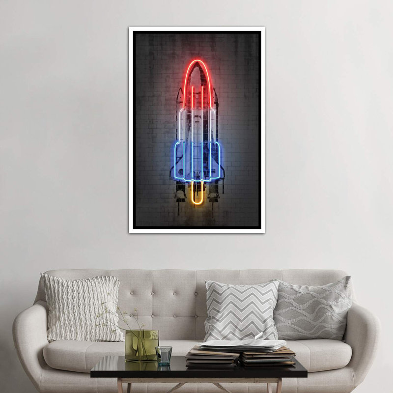 «Rocket» - Imprimé, H 60 po x l 40po x P 1,5 po, Toile blanche encadrée