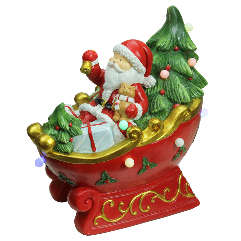 Décoration de table de Noël 18 po pré-éclairée rouge et blanche