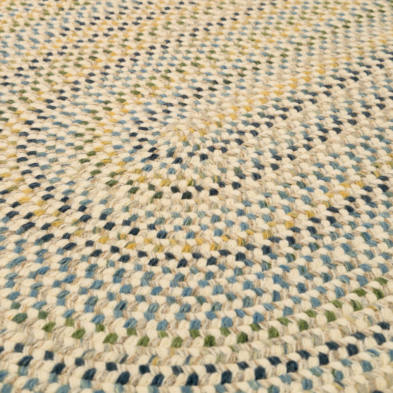 Tapis d'intérieur en laine tissé bleu / vert Amini Premier, Ovale 2 pi x 4 pi