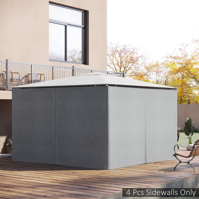 Bakasura Dakota Fields Grey Fabric Side Wall for Gazebo