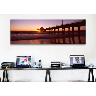 «Manhattan Beach Pier, Manhattan Beach, Los Angeles County, California», reproduction de photo sur toile tendue