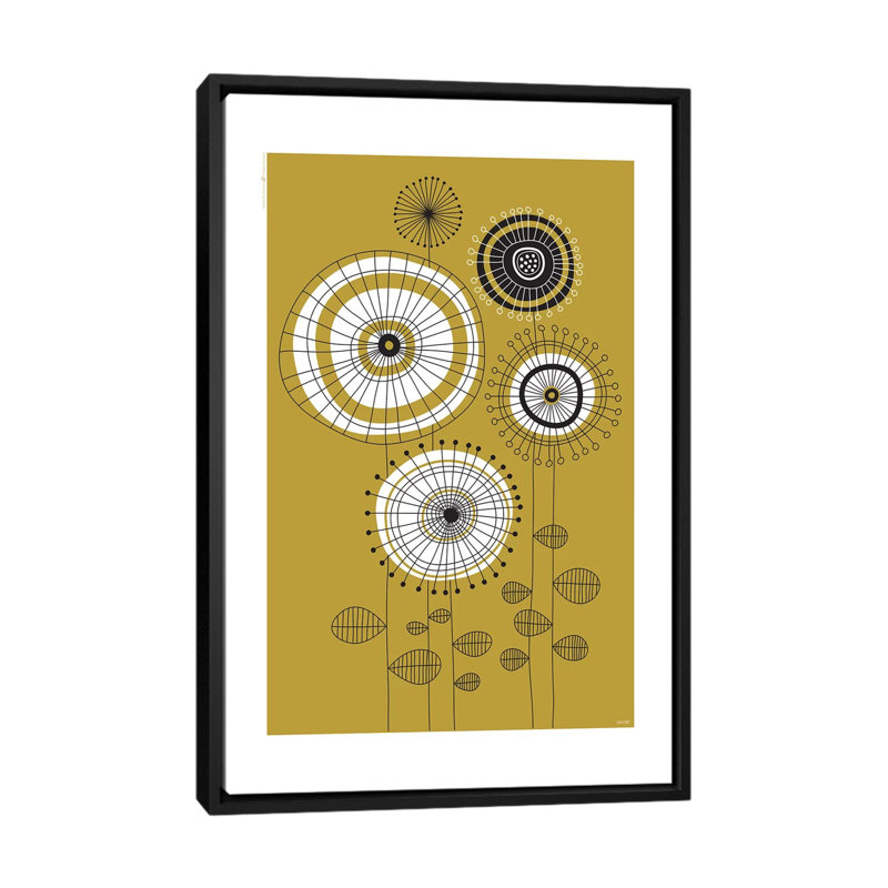 « fleurs vi », impression sur toile, Toile avec cadre noir, H 48 po x l 32 po x P 1,5 po, Pas de tapis