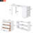 Low Study Full Loft Bed with Cabinet ,Shelves and Rolling Portable Desk ,Multiple Functions Bed