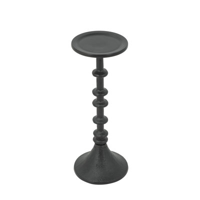 D4x11" Decorative Black Iron Candle Holder With Spindle Design