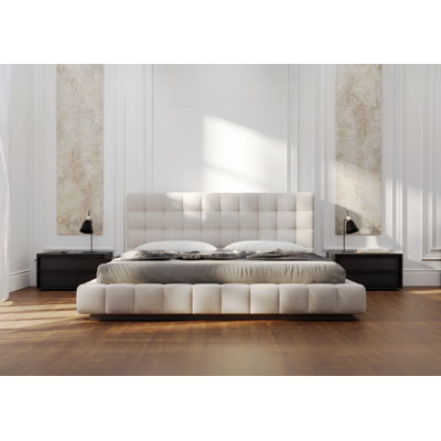 Aathish Upholstered Wingback Bed