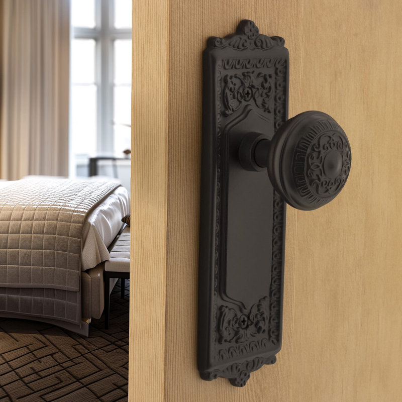 Egg & Dart Plate with Egg & Dart Door Knob, Oil-Rubbed Bronze