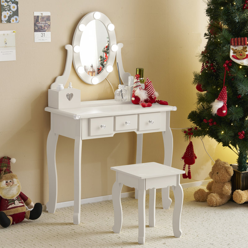 Ensemble de coiffeuse pour enfant, Blanc