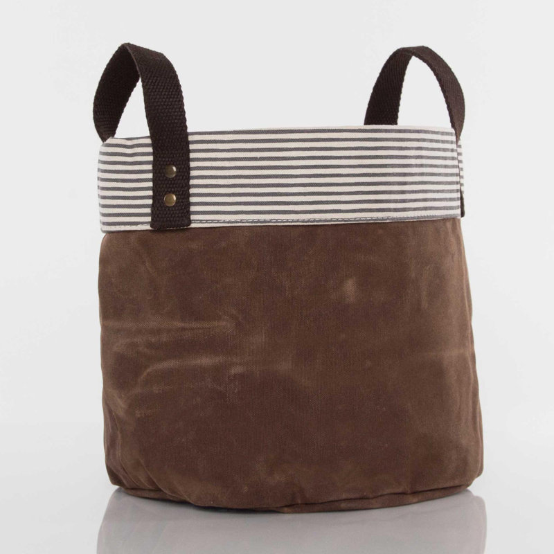 Bac de rangement en tissu ciré, Kaki, Petit