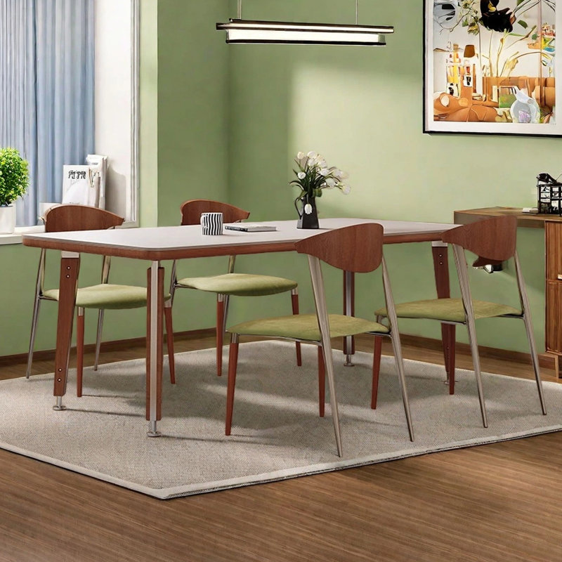 Light luxury small-sized dining table, 29.53”H x 70.87”L x 31.5”W