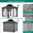 Outdoor Hardtop Gazebo, Galvanized Iron Double Vent Roof with Curtains & Netting, Aluminum Frame Pavilion for Patio, Lawn, Deck, Garden-113060372-113060376