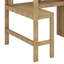 Lit surélevé simple en bois avec bureau intégré, système d'éclairage à DEL, tablettes de rangement et armoires-2029133176