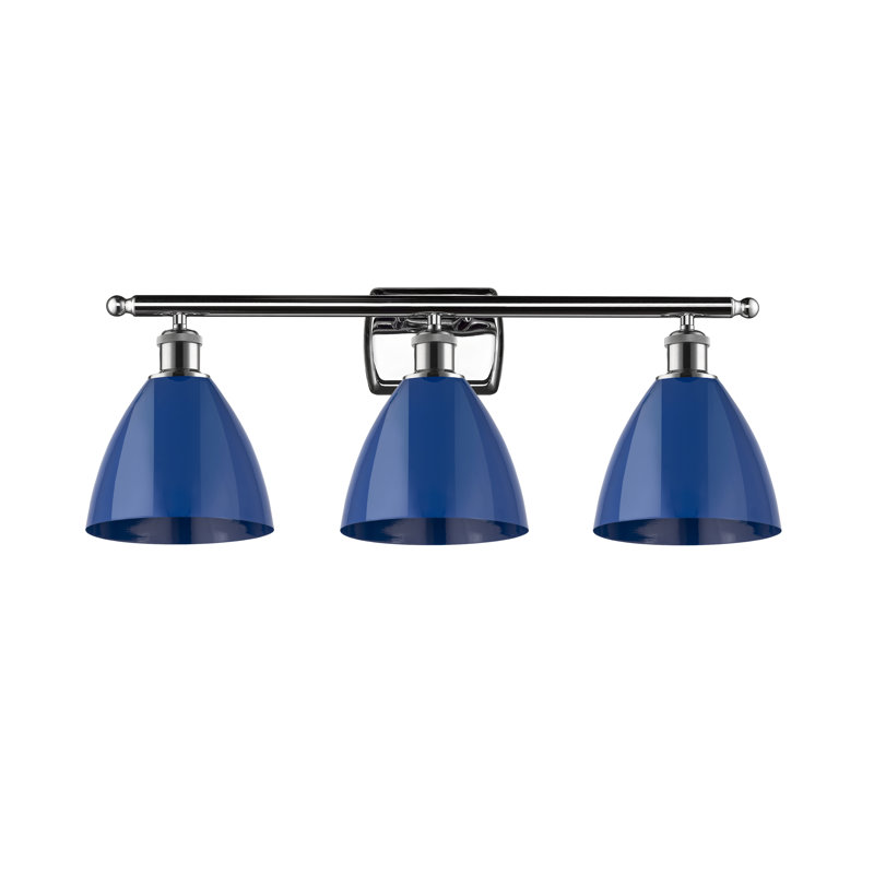Amylee 3 - Light Dimmable Vanity Light, Blue, Polished Chrome