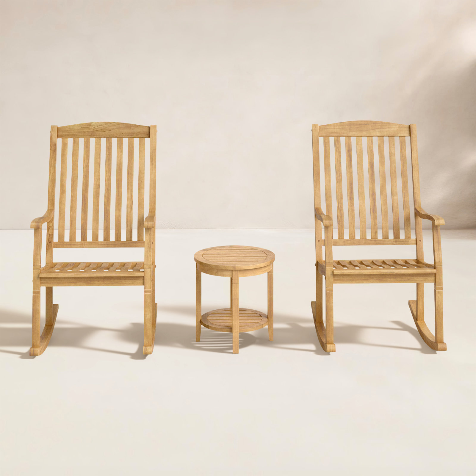 Sawyer 2-Person Teak Patio Seating Group, Natural