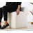 Luxurious Faux Fur Pouffe, White Color, 17.7 x 22.0 x 23.6 inches | 100% Faux Fur with 35 DNS Orthopedic Sponge, Thickness: 2.4 inches | PVC Coated Hidden Legs for Stability, Ideal for Stylish Living Rooms & Bedrooms