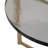 Elegant Round Stone-Top Accent End Table for Living Room Decor - Sculptural Narrow Side Table with Textured Metal Base for Room Styling - Gold & Metallic-118231596