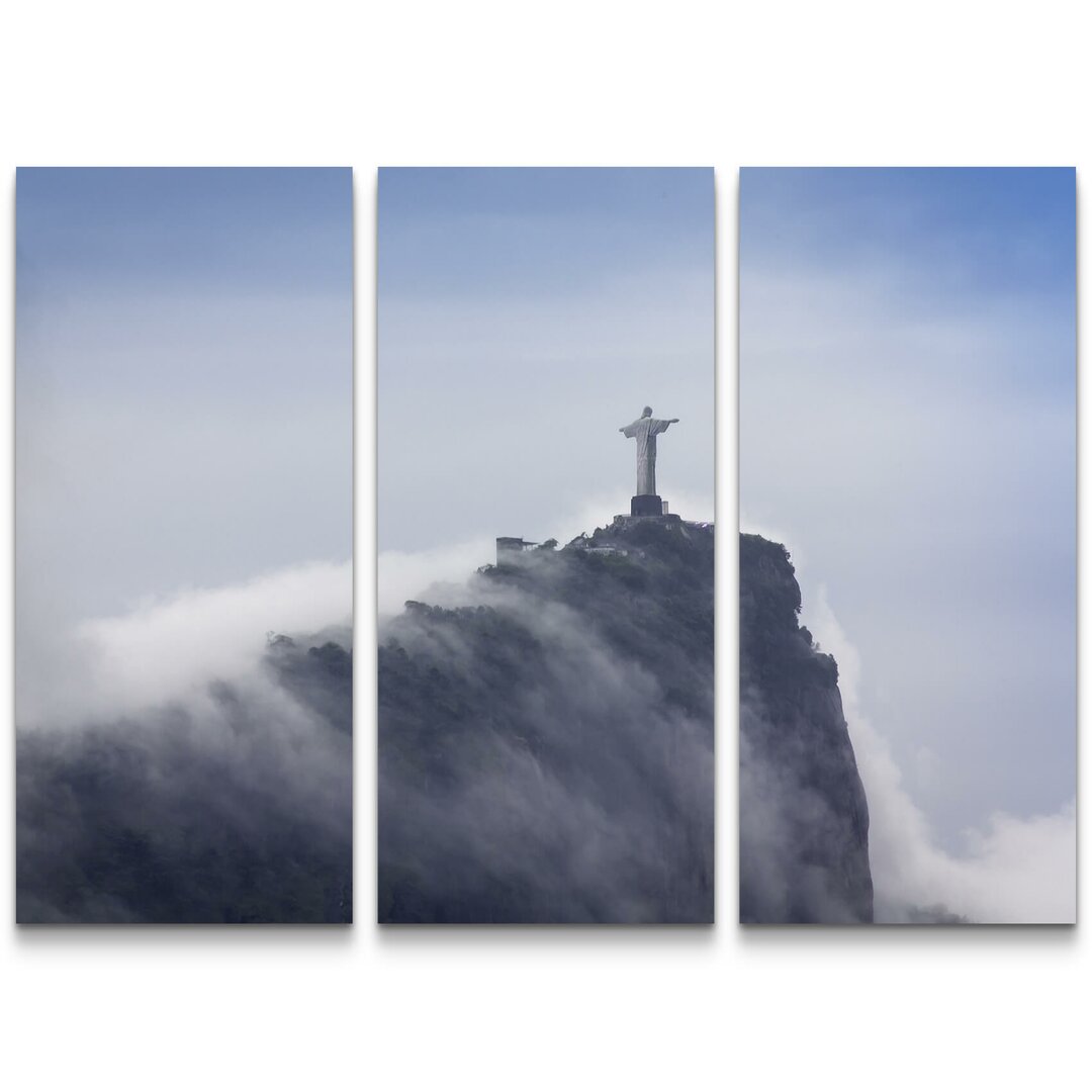 3-tlg. Leinwandbilder-Set Christusstatue in den Wolken - Rio de Janeiro