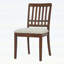 Chaises de salle à manger 2 pièces scandinaves modernes, dossier en bois courbé avec siège en tissu gris, facile à assembler pour les espaces de salle à manger et de vie - Brun