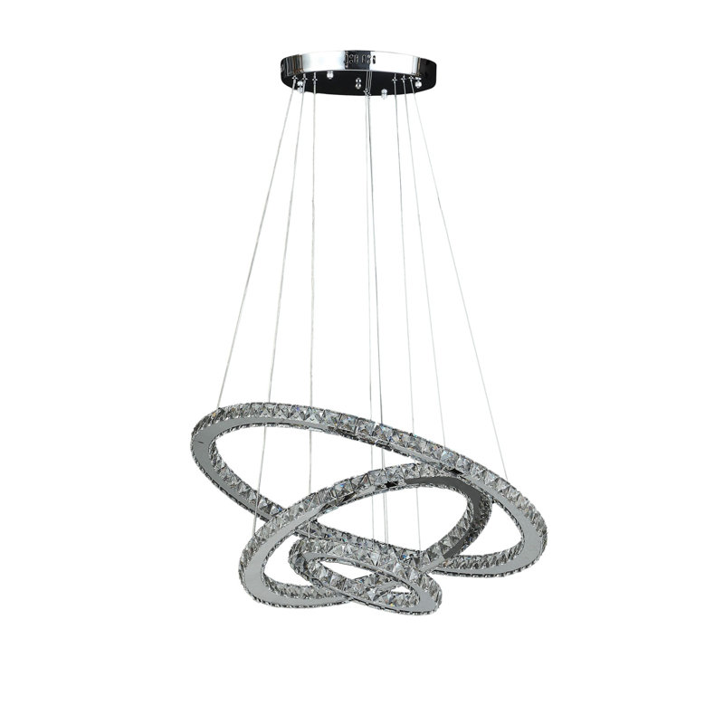 11,8 po À 47,2 po DE HAUTEUR RÉGLABLE À MOYENNE CRÉPAL MODULAIRE EN ACIER triple triple couleur blanc pur DEL DEL CHANDELIER À DISTANCE