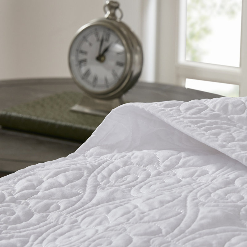 Grand couvre-lit réversible blanc - Rembourrage attrayant en coton prélavé matelassé pour un repos divin 2 taies décoratives incluses