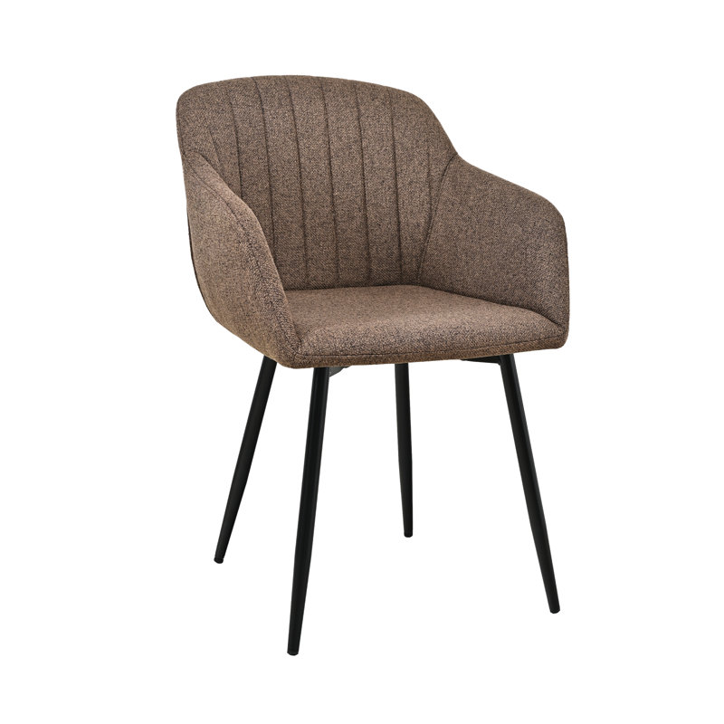 Upholstered Dining Chair, Mocha Brown, 2, Mocha Brown, Black