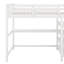 Lit mezzanine double avec tablettes et bureau-432229445