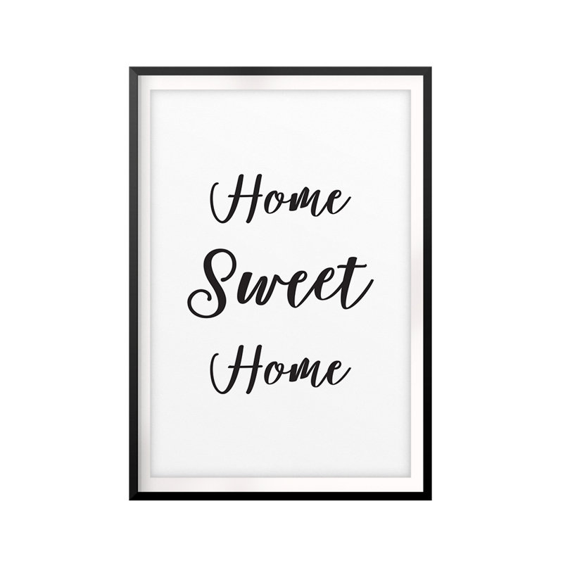 Home Sweet Home - Reproduction d'art textuel avec cadre photo, H 7 po x l 5 po x P 0,05 po