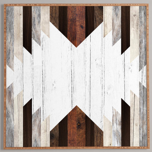 «Geo Wood 2 - Reproduction d'art graphique encadrée sur bois, H 30 po x l 30 po x p 1 po