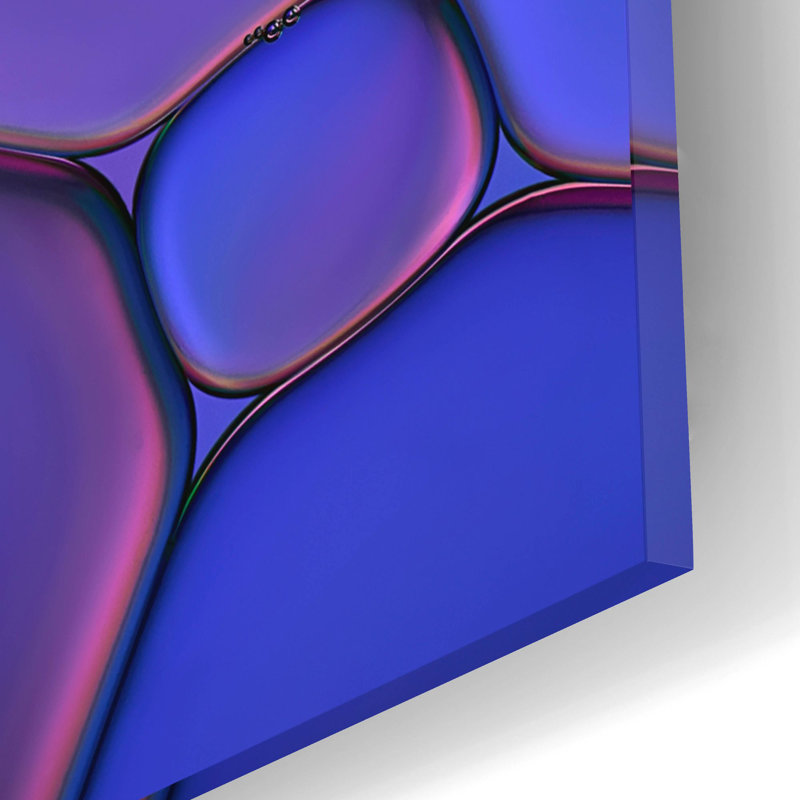 Ivy Bronx 'Purple Stained Glass' By Cora Niele, Acrylic Glass Wall Art, 24"X36", H 16 po x l 12 po x P 0,13 po