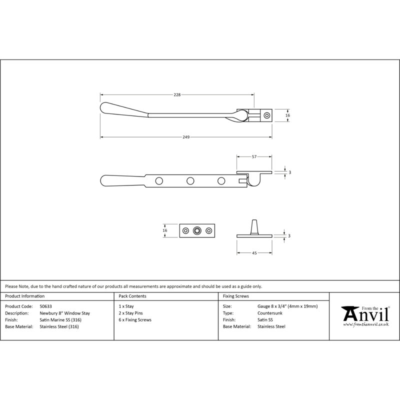 Door Accessory, Satin Marine, 22.8cm H x 5.7cm W x 1.6cm D