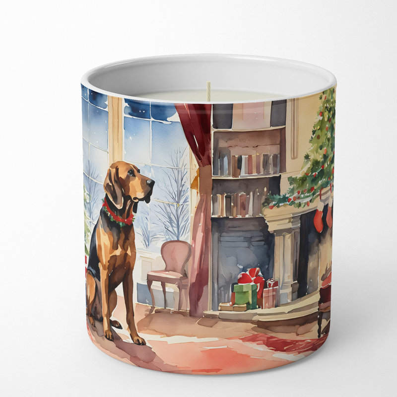 Bougie de Noël parfumée avec support en céramique