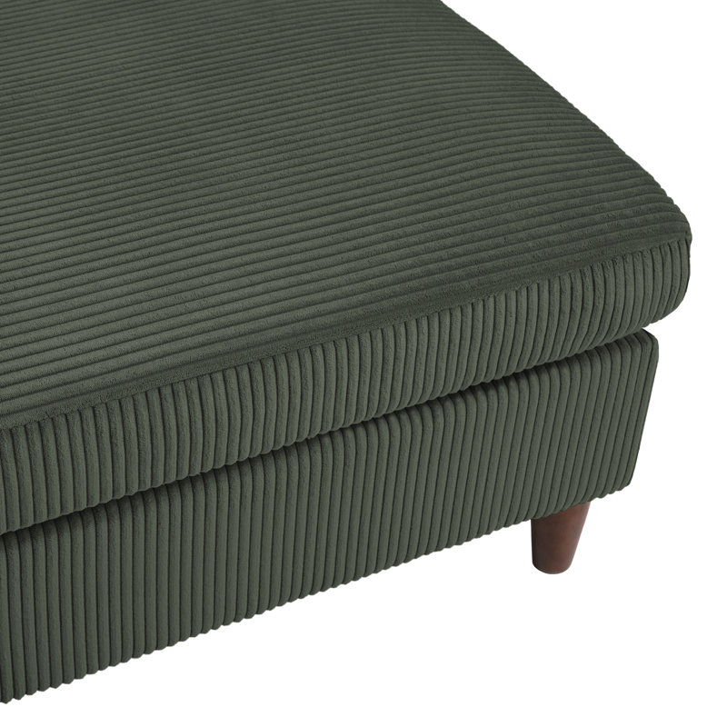 Mordecai 97Cm Wide Square Footstool Ottoman, Green