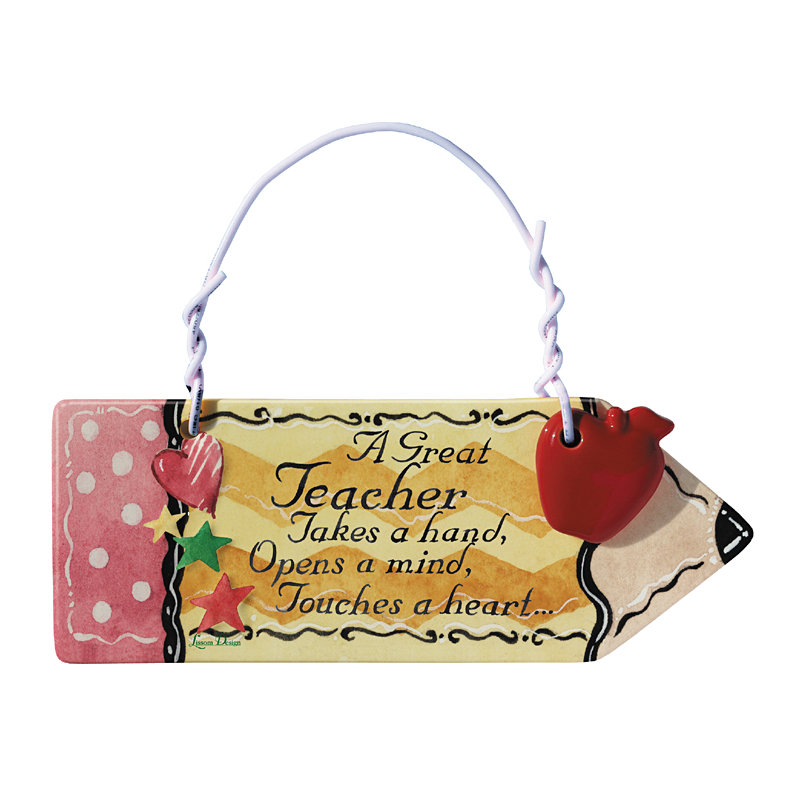 Enseigne suspendue 5 lignes teacher Landry