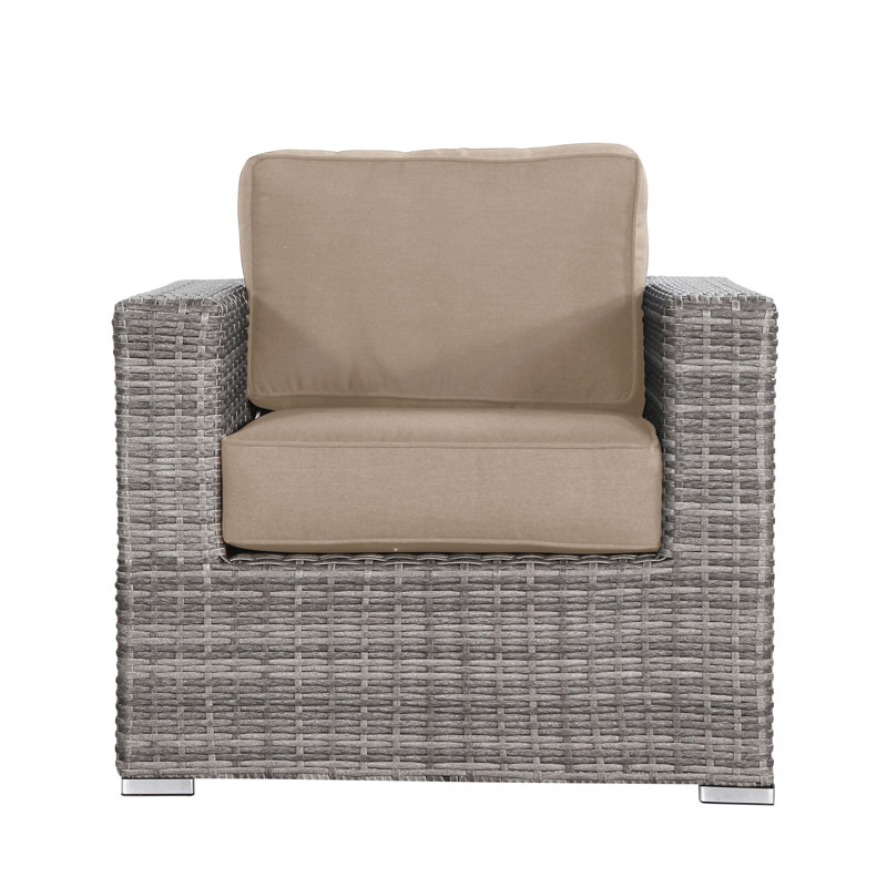 Chaise de patio avec coussins Jaxstin,  Sunbrella beige 