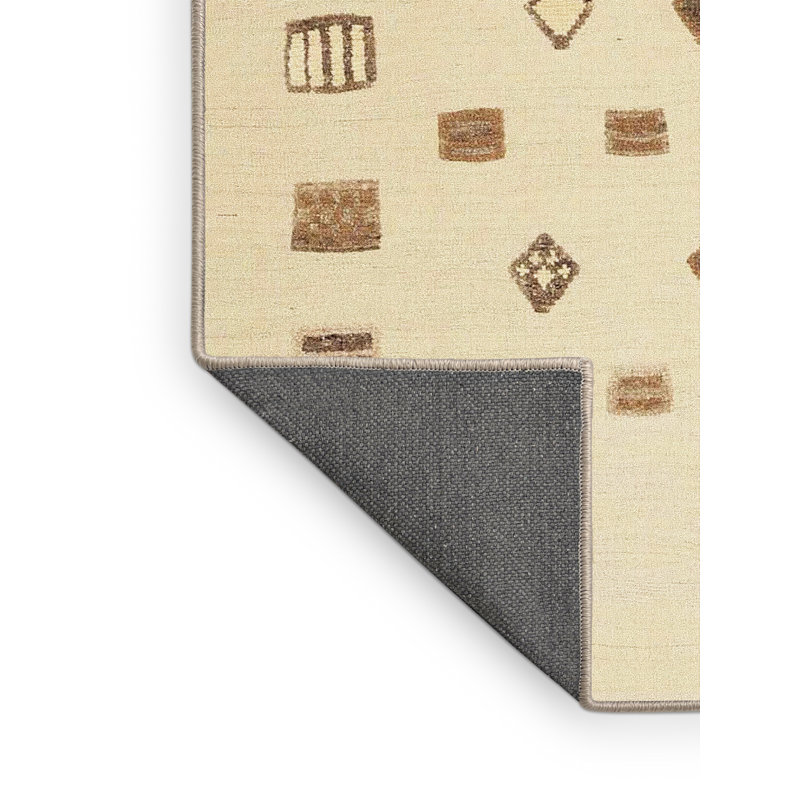 Tapis brun/crème contemporaine, Rectangle 5 pi x 7 pi