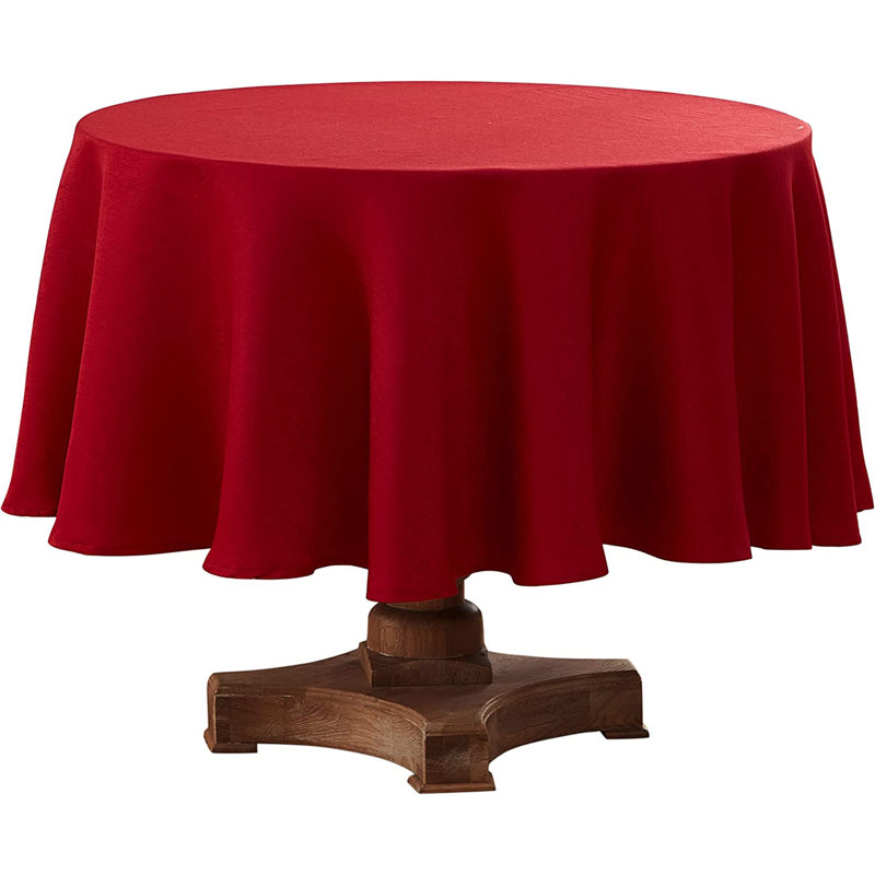 Polytetrafluoroethylene Addison Water And Stain-Resistant Round Tablecloth, 70 Inch Diameter Grey, Burgundy