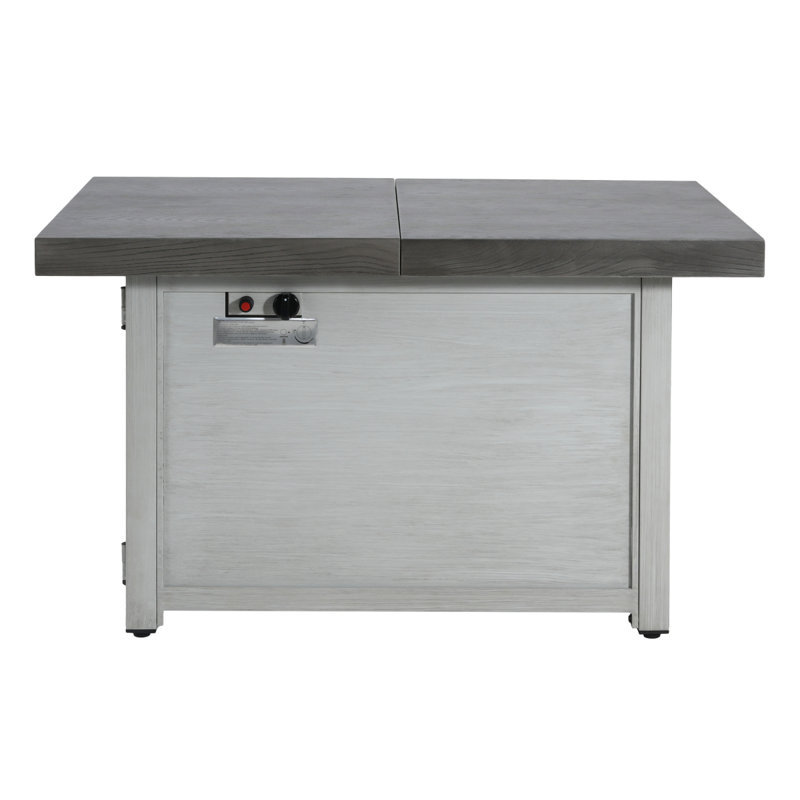Extendable Rectangle Aluminum Alloy Fire Pit Table, 50,000BTU