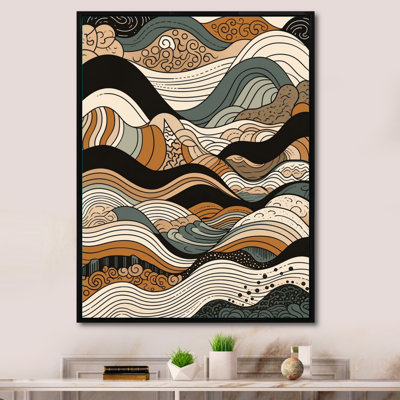 «Brown Black Line Elegance I», reproduction sur toile