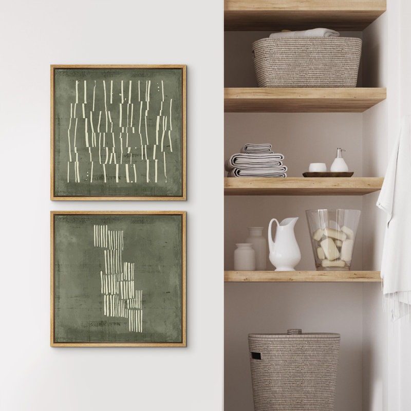 Lignes éclatées en vert et blanc, illustrations abstraites géométriques, art moderne, détente minimale / calme