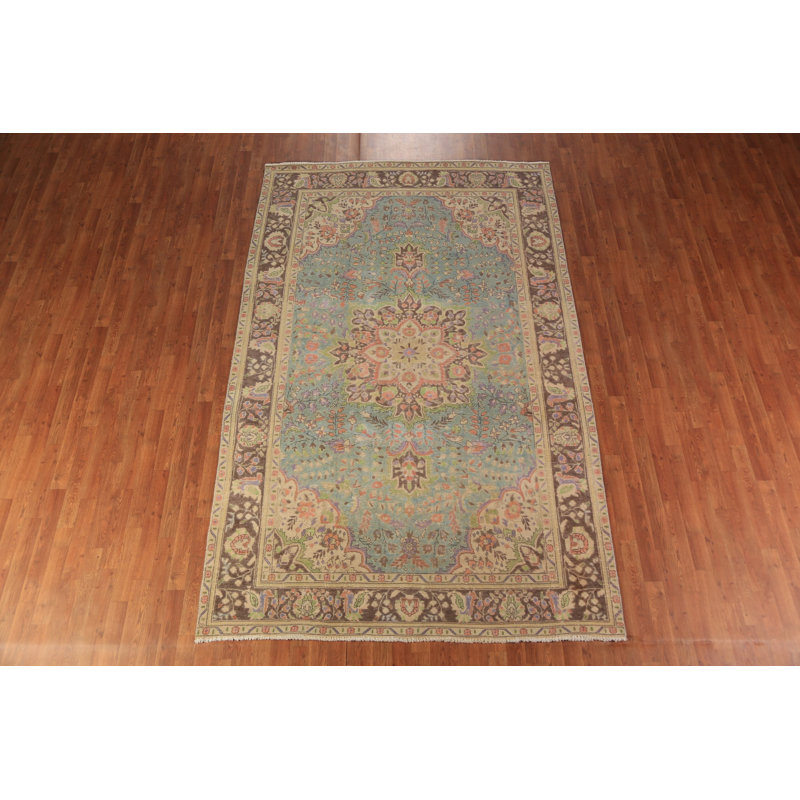 Tapis traditionnel rétro bleu 7 x 7