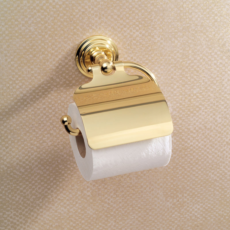 Chelsea Hooded Toilet Paper Holder, Polished Brass