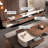 Walnut + Beige Manufactured Wood TVStands