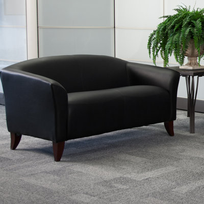 HERCULES Imperial Series LeatherSoft Loveseat with Cherry Wood Feet