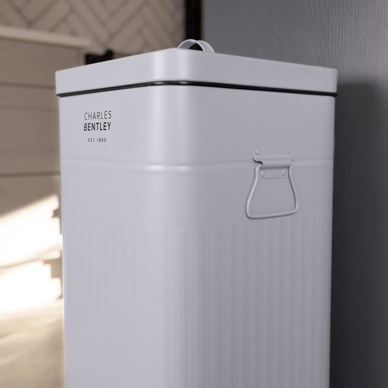 Steel Step On Kitchen Trash Can - 30L, Grey